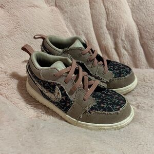 Nike Kids Sneakers in Brown and Pink with Floral Pattern